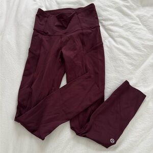 lululemon athletica burgundy running Leggings
